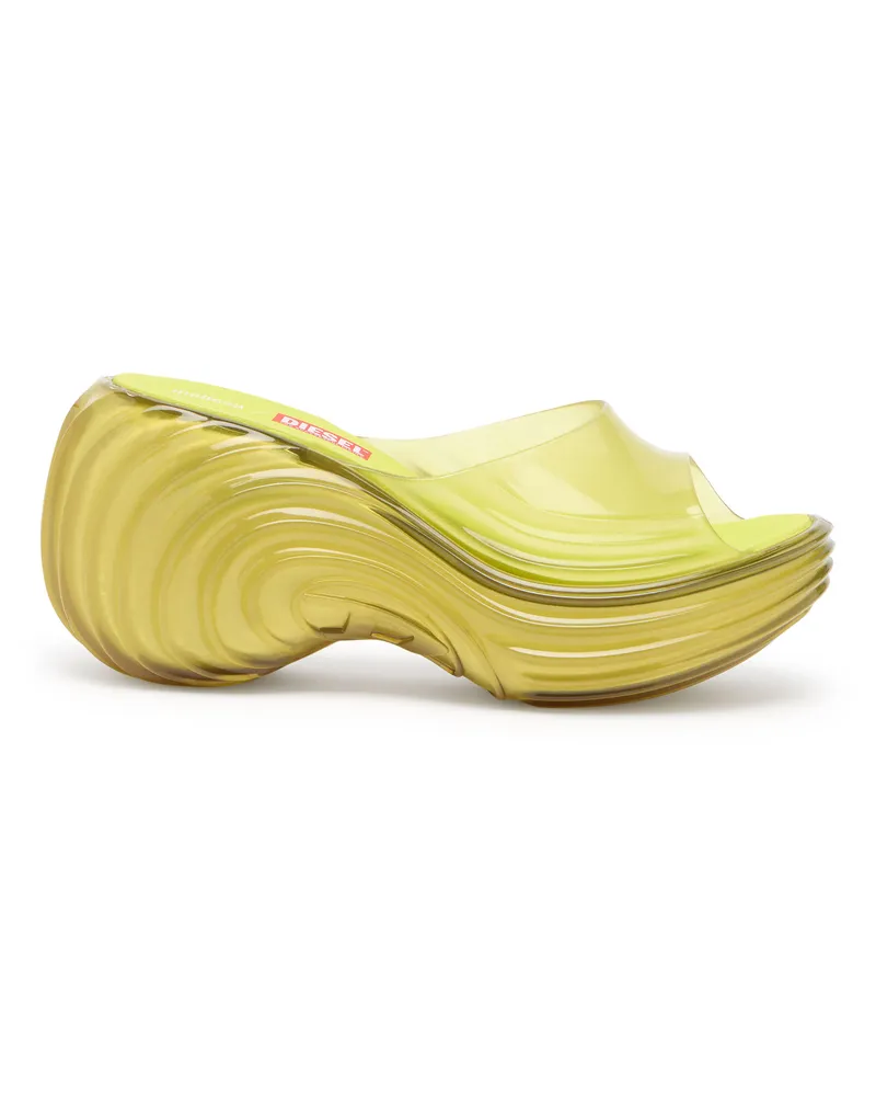 Diesel Plateau-Pantolette aus Melflex - Sandalen - Damen - Gelb Gelb