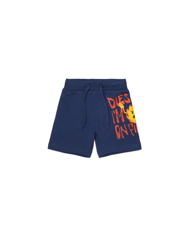 Diesel Sweatshorts mit Flammen-Print - Kurze Hosen - Herren - Blau Blau