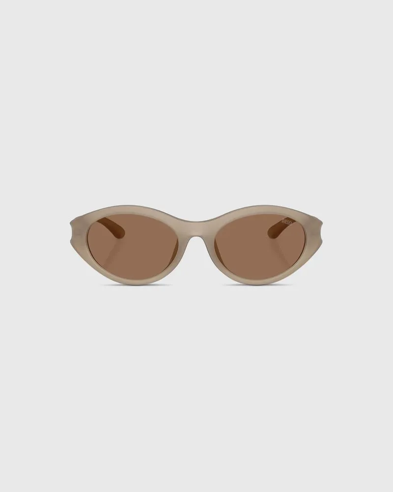 Diesel Ovaler Modell Brille - Sonnenbrille - Unisex - Beige Beige