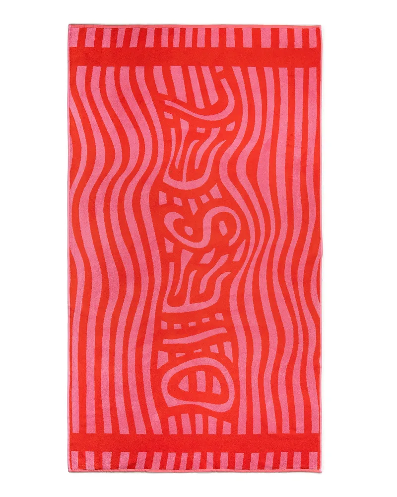 Diesel Frotteehandtuch 100x180 cm - Bath - Unisex - Rot Rot