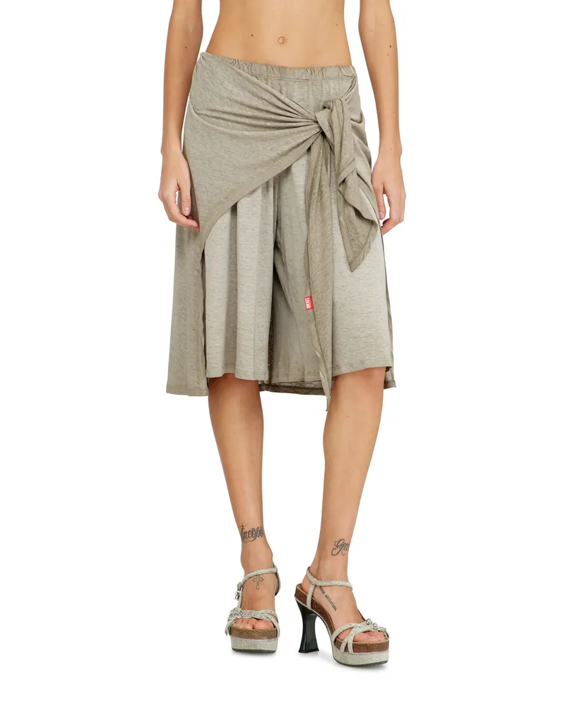 Diesel Bermudashorts aus Hanf-Baumwoll-Mix mit Wickel-Detail - Hosen - Damen - Grün Grün