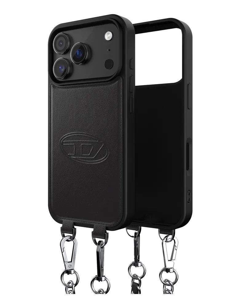 Diesel Oval D Hülle mit Handschlaufe und MagSafe für iPhone 17 Pro - Schutzhüllen - Unisex - Schwarz Schwarz