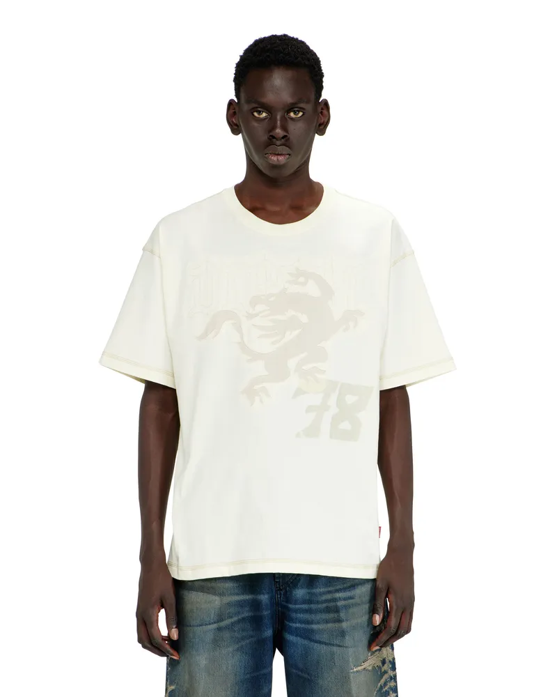 Diesel Lockeres T-Shirt mit Prints und Stickereien - T-Shirts - Herren - Weiss Weiss