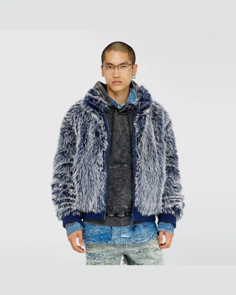 Diesel Flauschige Winterjacke - Winterjacken - Herren - Blau Blau