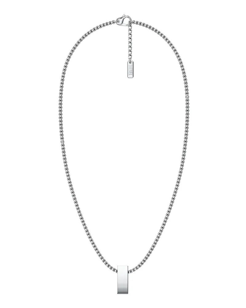 Diesel Anhänger-Halskette aus Edelstahl - Halsketten - Unisex - Silber Silber