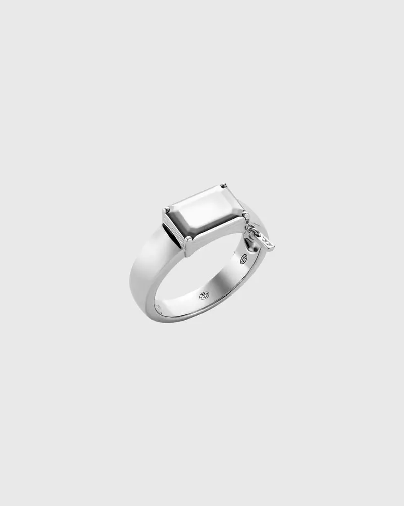 Diesel Sterlingsilber-Zentralfokus-Ring - Ringe - Unisex - Silber Silber