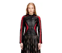 Bikerjacke aus Leder im Colour-Block-Design - Lederjacken - Damen - Bunt