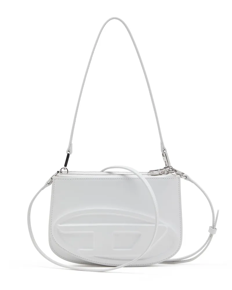 Diesel 1DR Twin-Schultertasche mit Doppelbeutel aus bedrucktem Leder - Schultertaschen - Damen - Weiss Weiss