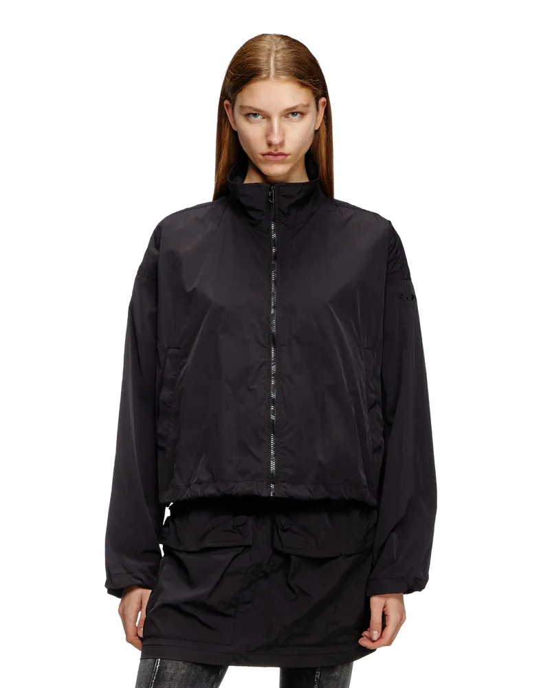 Diesel Windbreaker aus kompaktem Nylon - Jacken - Damen - Schwarz Schwarz