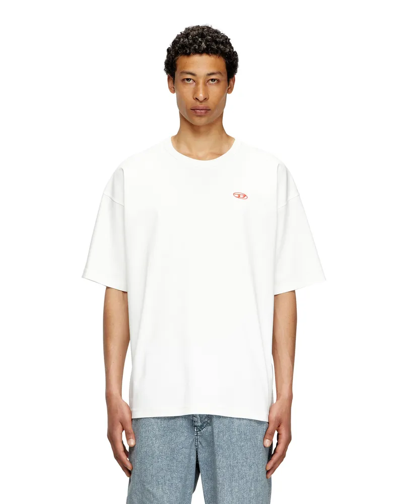 Diesel T-Shirt mit rotem Oval D - T-Shirts - Herren - Weiss Weiss