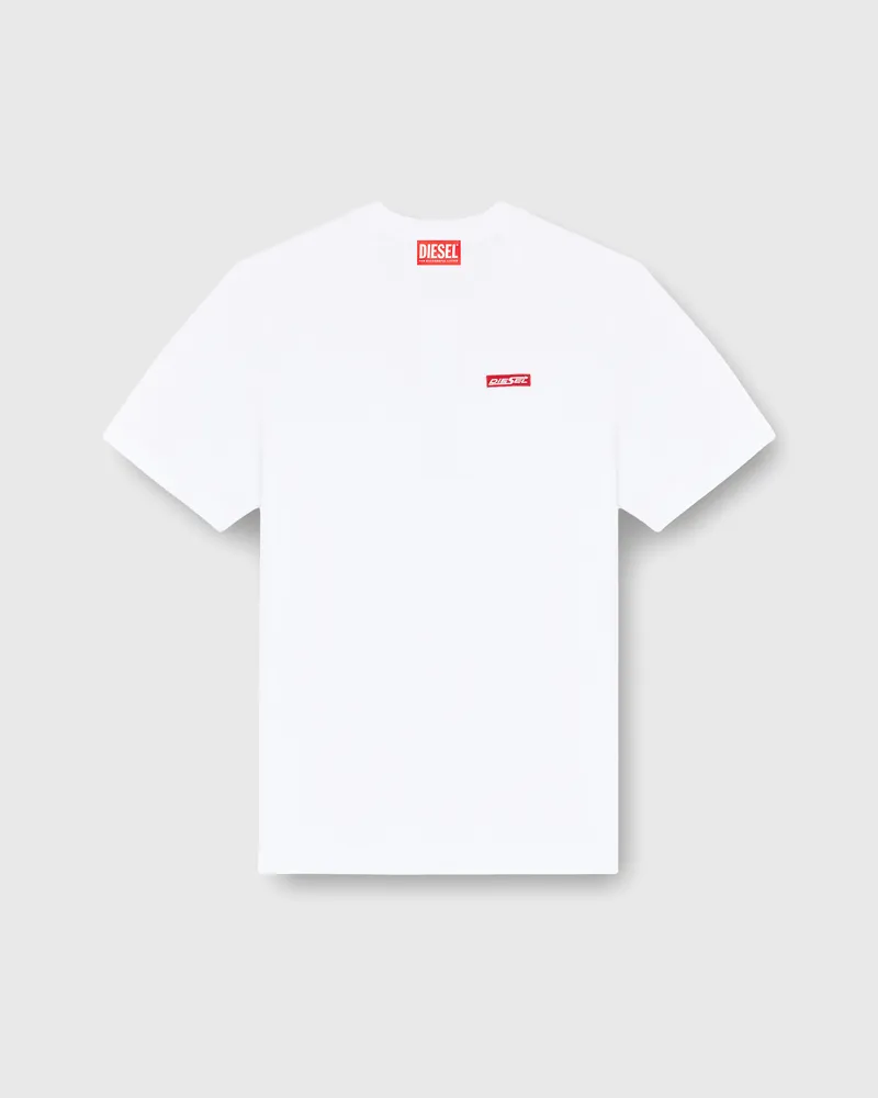 Diesel T-Shirt aus Baumwolle mit Logo patch - T-Shirts - Herren - Weiss Weiss