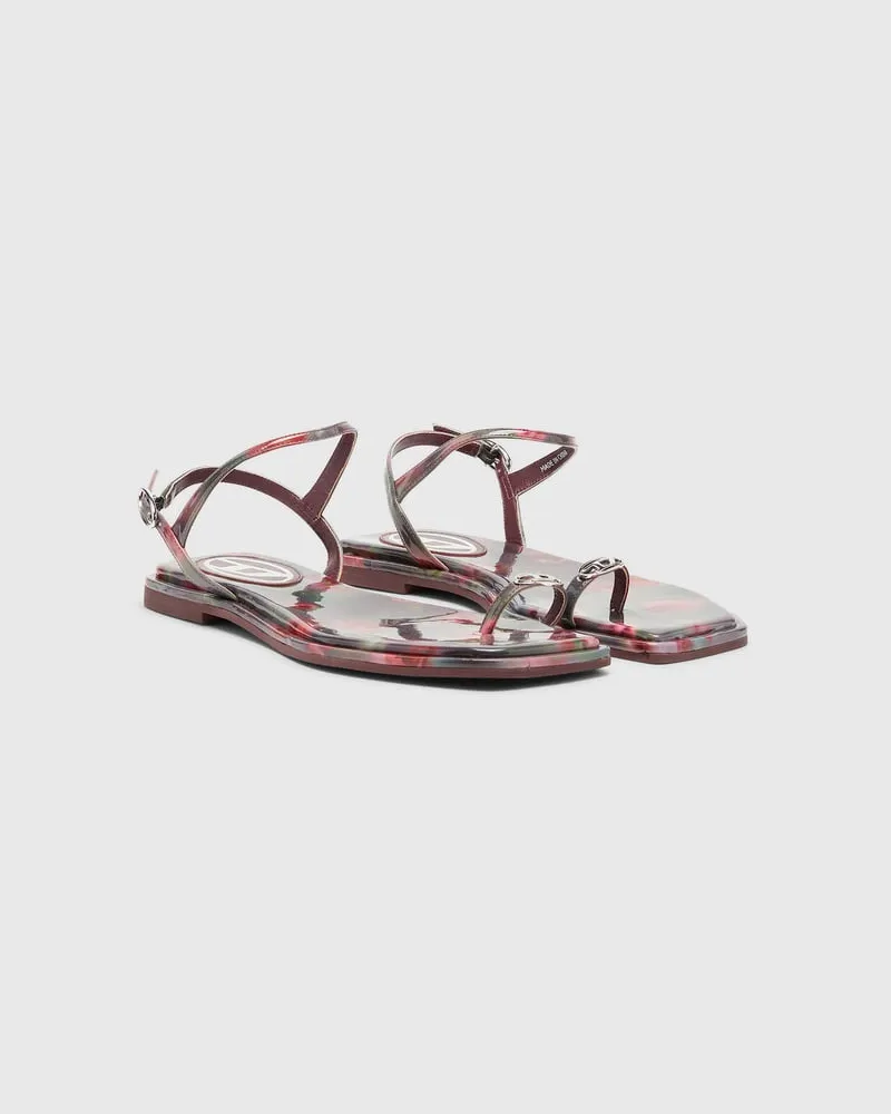 Diesel D-Amber - Sandalen mit Allover-Print - Sandalen - Damen - Bunt Bunt