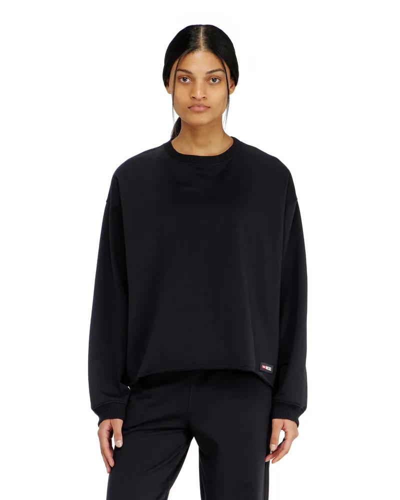 Diesel Aufgerautes Sweatshirt mit offener Kante - Oberteile - Damen - Schwarz Schwarz
