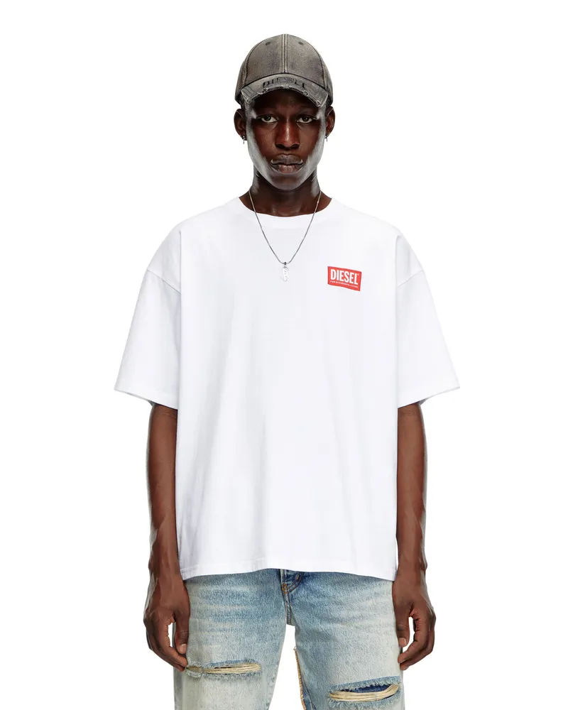 Diesel T-Shirt mit Jacquard-Logo-Patch - T-Shirts - Herren - Weiss Weiss