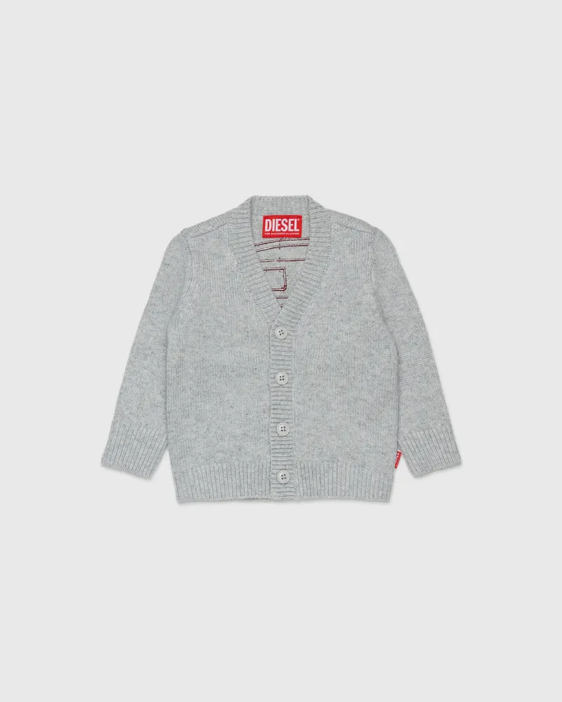 Diesel Cashmere-angereicherte Strickjacke mit großem Oval D - Strickwaren - Herren - Grau Grau