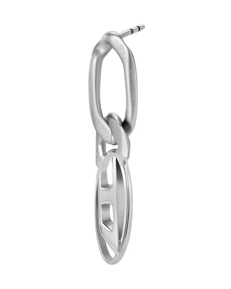 Diesel Hängender Ohrring aus Edelstahl und Messing - Ohrringe - Unisex - Silber Silber