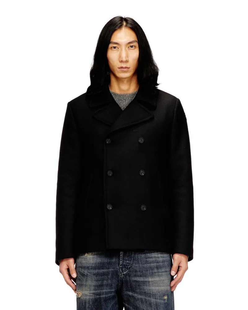 Diesel Cabanjacke aus gefilztem Wollgemisch - Winterjacken - Herren - Schwarz Schwarz