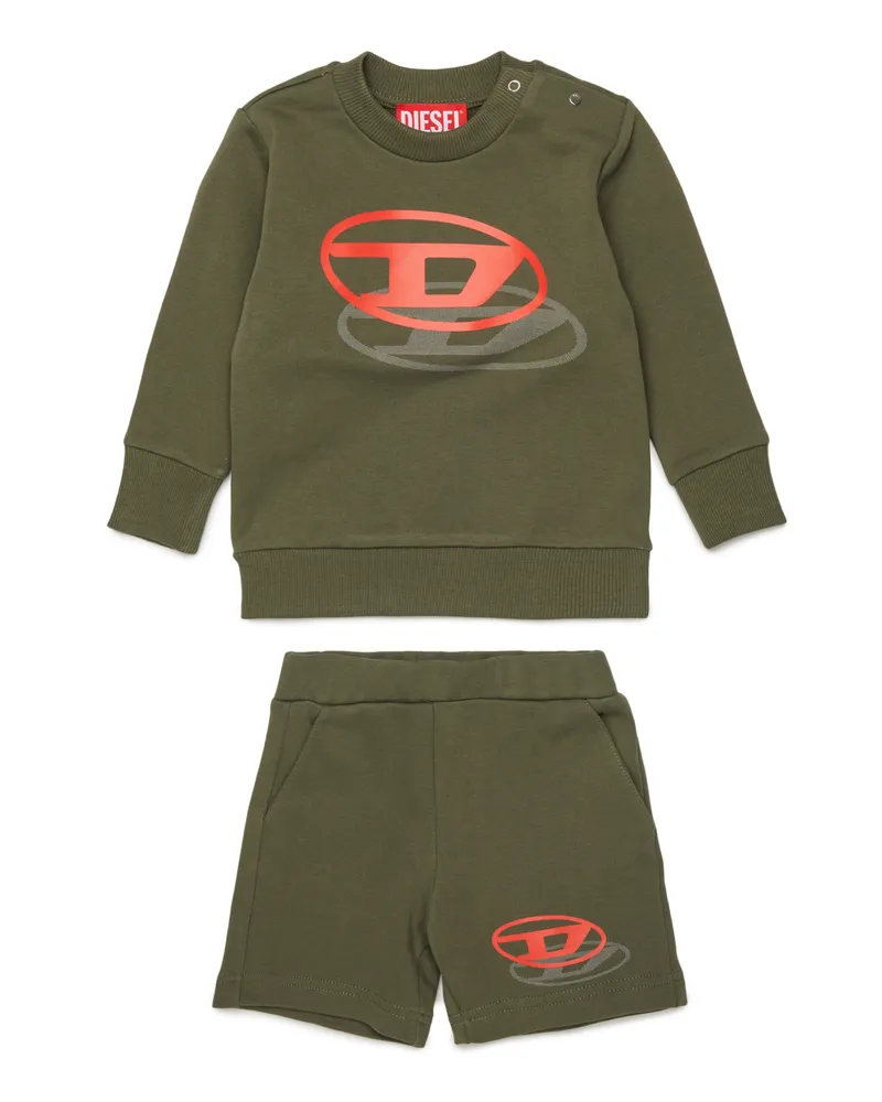 Diesel Sweat-Set mit Schatten-Logo-Print - Latzhosen - Herren - Grün Grün