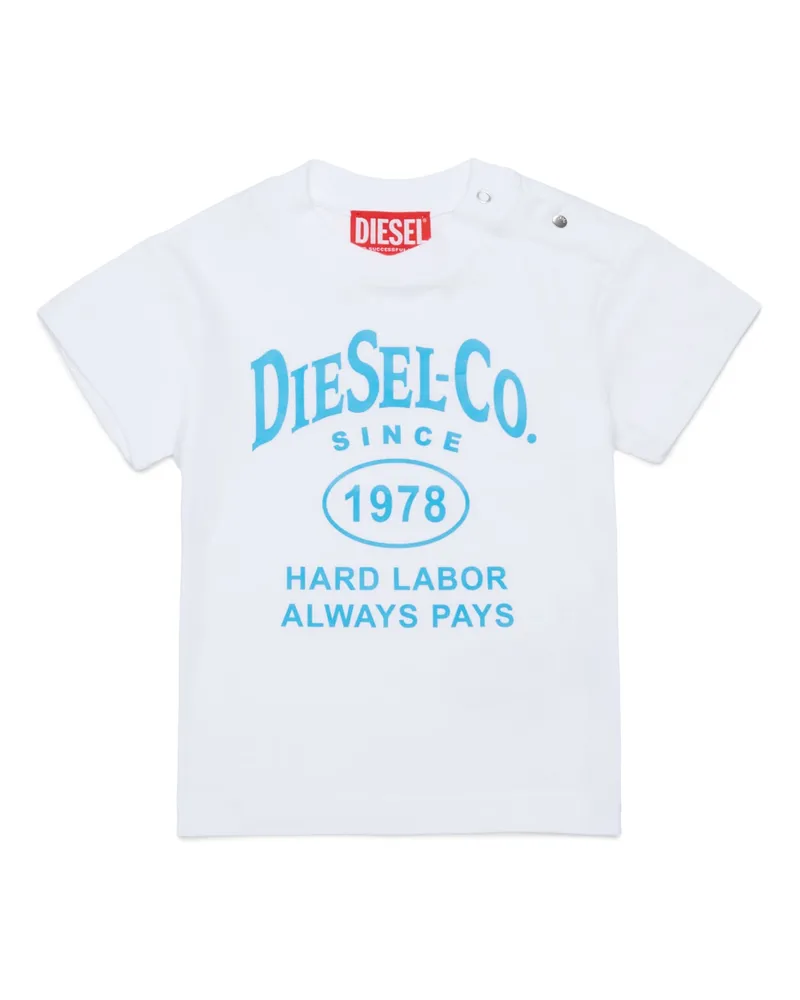 Diesel T-Shirt aus Baumwolle mit Slogan-Print - T-Shirts und Tops - Herren - Weiss Weiss