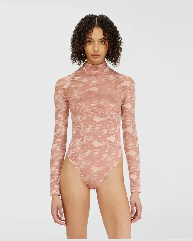 Diesel Body aus Nylonspitze mit offenem Rücken - Bodys - Damen - Rosa Rosa