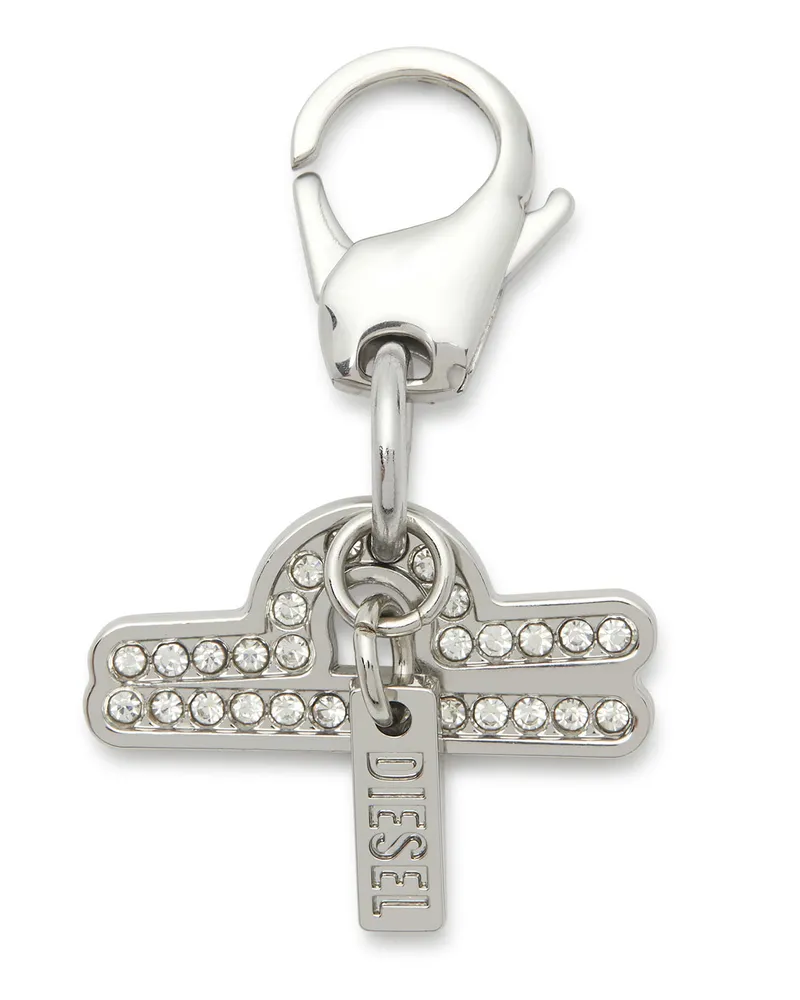 Diesel Metall-Libra-Anhänger mit Strasssteinen - Charms und Schlüsselanhänger - Unisex - Silber Silber