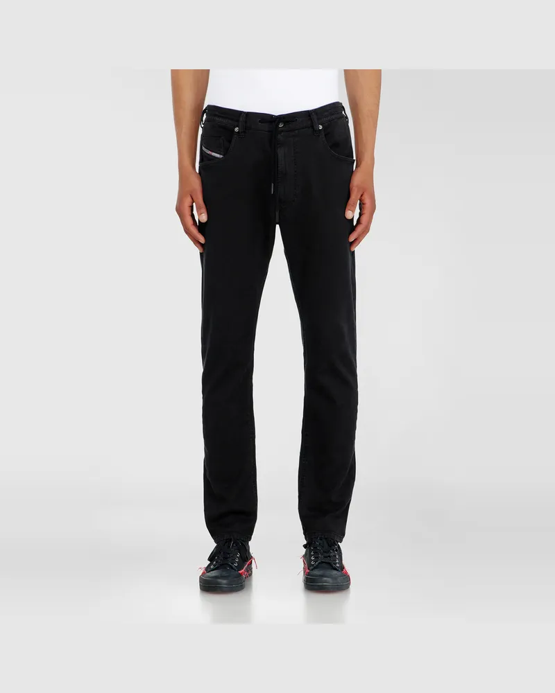 Diesel Regular Regular Waist 2032 D-Krooley Joggjeans, Schwarz/Dunkelgrau, Reißverschluss Schwarz