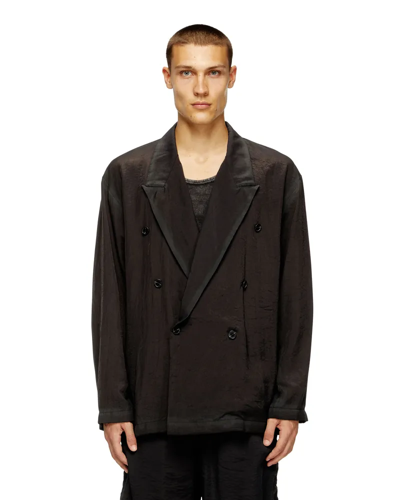 Diesel Zweireihiger zerknitterter Blazer - Jacken - Herren - Schwarz Schwarz