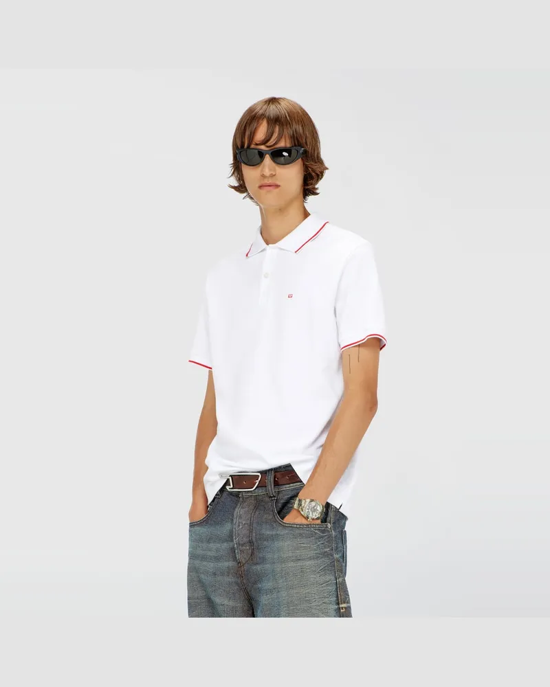 Diesel Poloshirt mit Diesel-Microstickerei - Polohemden - Herren - Weiss Weiss