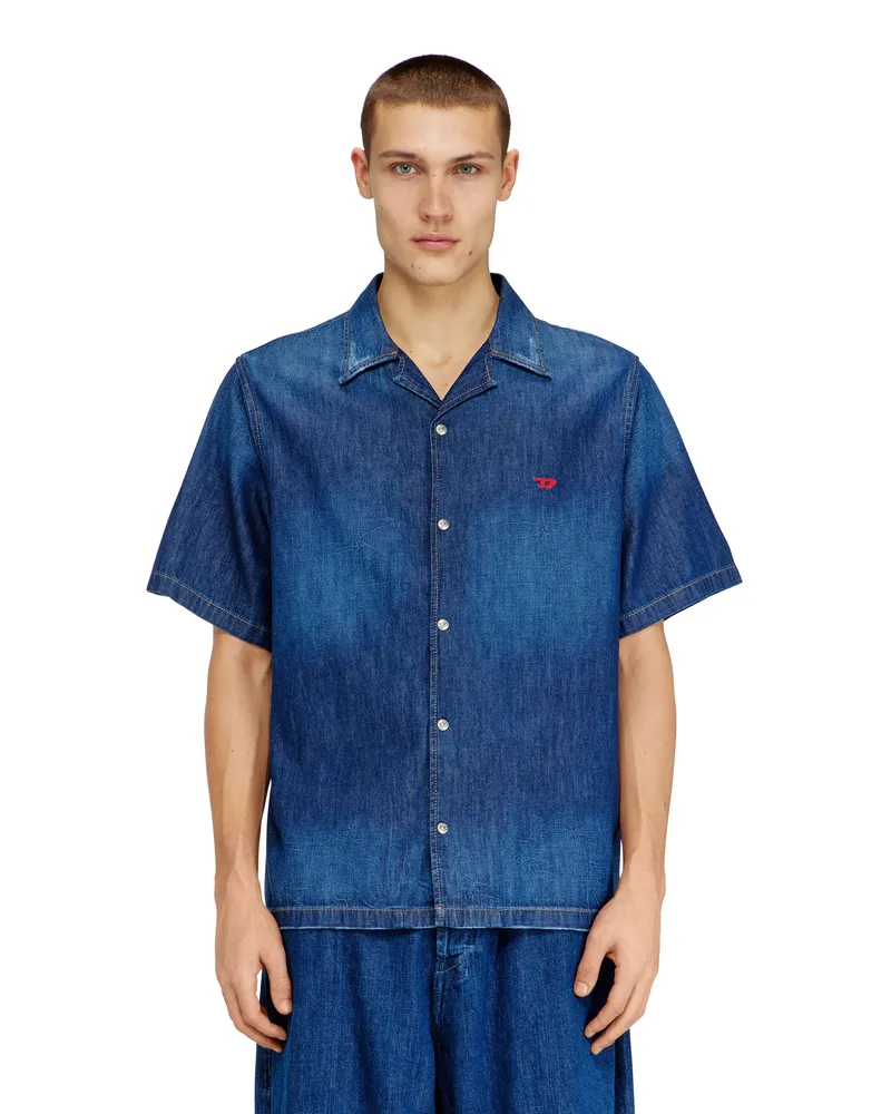 Diesel Jeanshemd mit kurzen Ärmeln - Denimhemden - Herren - Blau Blau