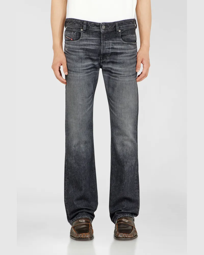 Diesel Bootcut Jeans Low Waist 2007 Zatiny, Schwarz/Dunkelgrau, Knopfverschluss Schwarz