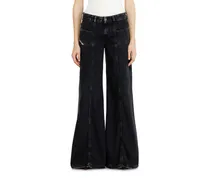 Flare Jeans Low Waist D-Akii, Schwarz/Dunkelgrau, Reißverschluss