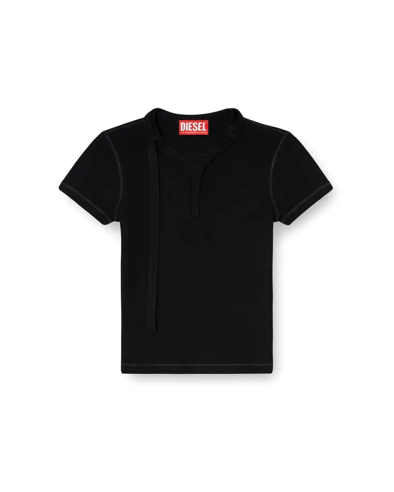 Diesel Ripp-Jersey-Top mit Biker-Nackenriemen - Oberteile - Damen - Schwarz Schwarz