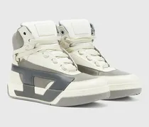 S-D-Ollie - High-Top-Sneaker aus Leder mit D-Logo - Sneakers - Herren - Weiss