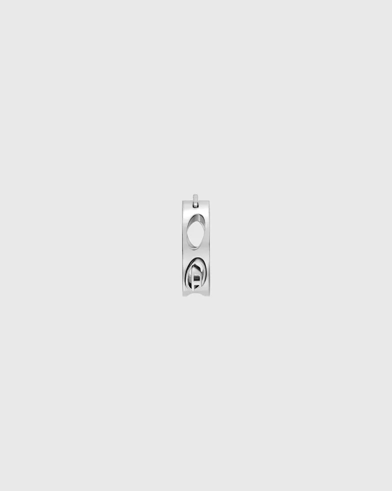 Diesel Edelstahl-Creolen - Ohrringe - Unisex - Silber Silber