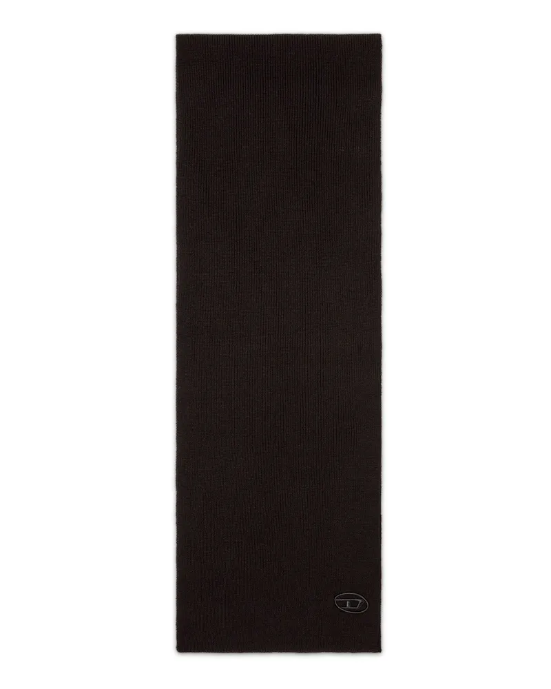 Diesel Gerippter Schal aus Wollmischgewebe - Schals - Unisex - Schwarz Schwarz