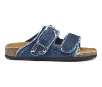D-Woodstock - Sandale mit ausgefransten denim-riemen - Sandalen - Damen - Blau