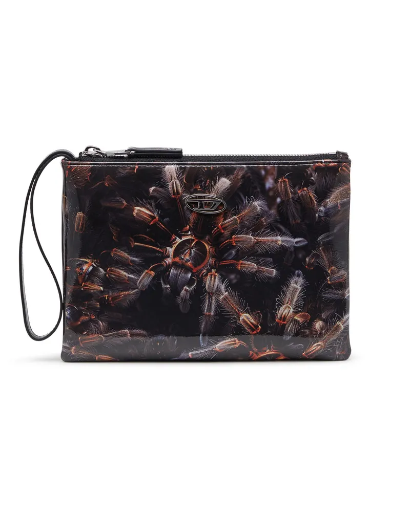 Diesel Pouch aus bedrucktem glänzendem PU - Kleine Portemonnaies - Damen - Schwarz Schwarz
