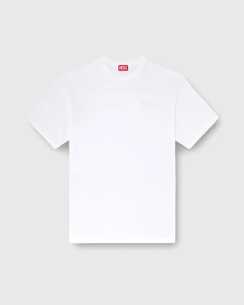 Diesel T-Shirt aus Baumwolle mit Oval D Logo und Grafik - T-Shirts - Herren - Weiss Weiss