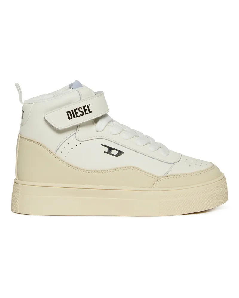 Diesel S-Tracker D - Sneakers aus Leder mit Schnürsenkeln und Klettverschluss. - Schuhe - Unisex - Weiss Weiss