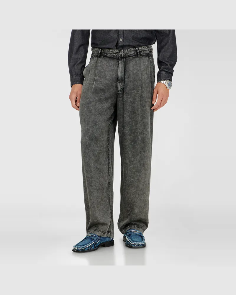 Diesel Wide-Leg-Hose aus Viskose in Denim-Optik - Hosen - Herren - Grau Grau