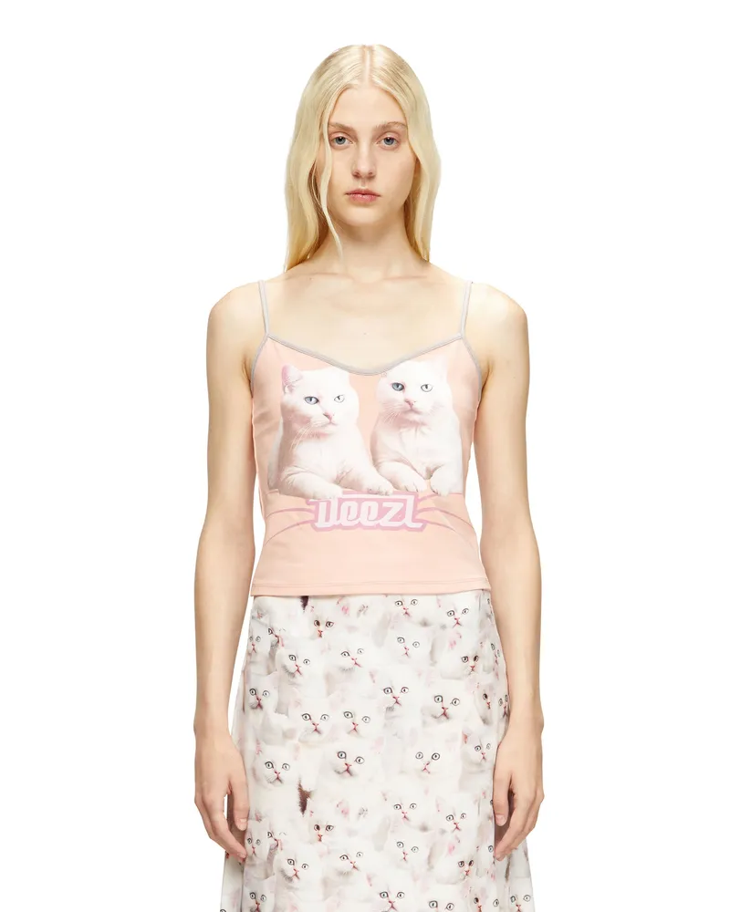 Diesel Top aus Baumwolle mit schmalen Trägern - Oberteile - Damen - Rosa Rosa