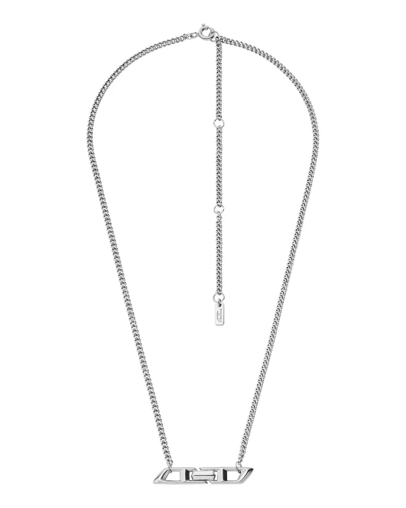 Diesel D Logo-Halskette aus Sterlingsilber - Halsketten - Unisex - Silber Silber