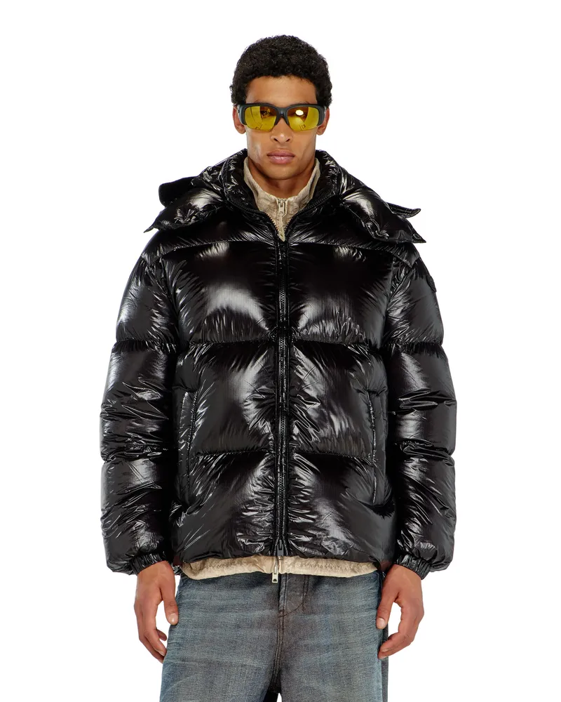 Diesel Daunen-Steppjacke mit abnehmbarer Kapuze - Winterjacken - Herren - Schwarz Schwarz
