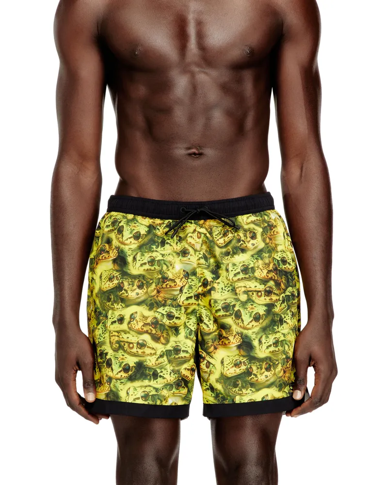 Diesel Badeanzug im Boxershorts-Stil mit Allover-Print - Badeshorts - Herren - Grün Grün