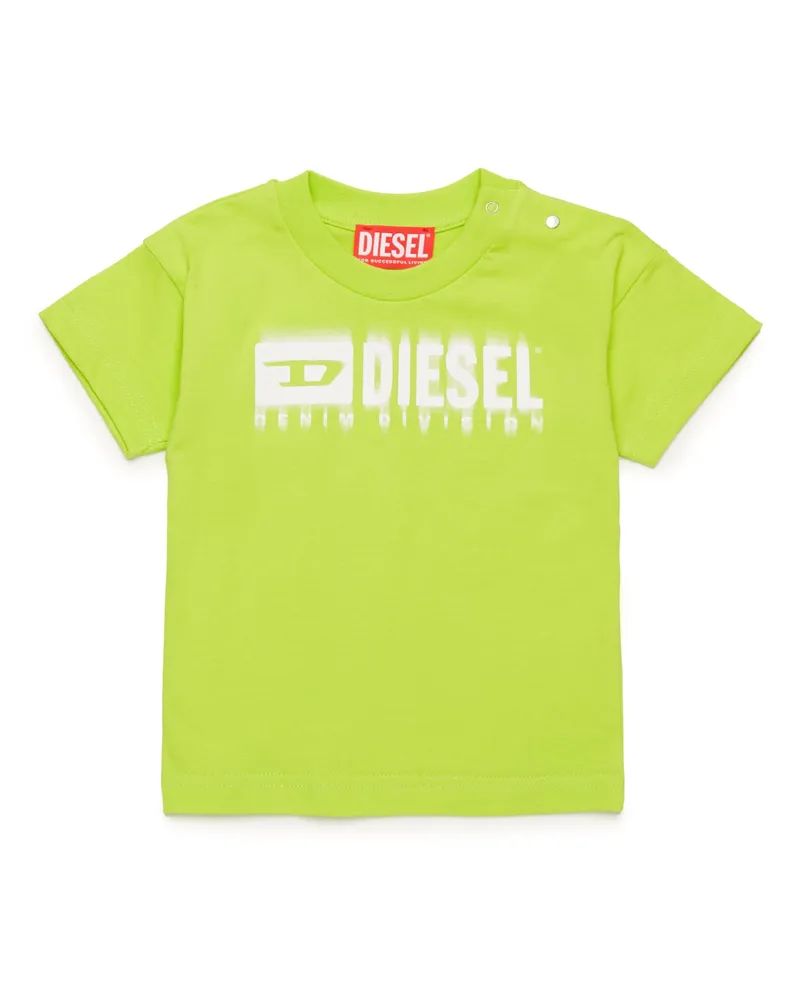 Diesel T-Shirt mit verschmiertem Logo - T-Shirts und Tops - Unisex - Grün Grün