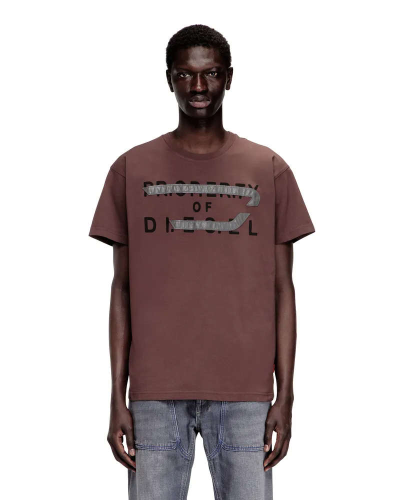 Diesel Reguläres T-Shirt mit D-Applikation - T-Shirts - Herren - Braun Braun