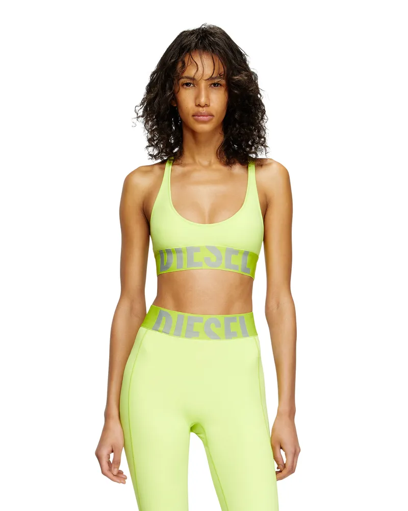 Diesel Sport-BH aus Mikrofaser mit Cut-off-Logo - BHs - Damen - Grün Grün