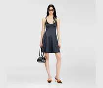 Fließendes Minikleid mit doppelten Trägern - Kleider - Damen - Schwarz