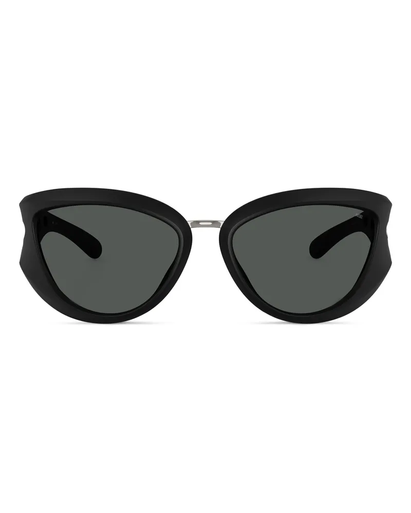 Diesel Softer Katzenaugen-Style Brille - Sonnenbrille - Unisex - Schwarz Schwarz