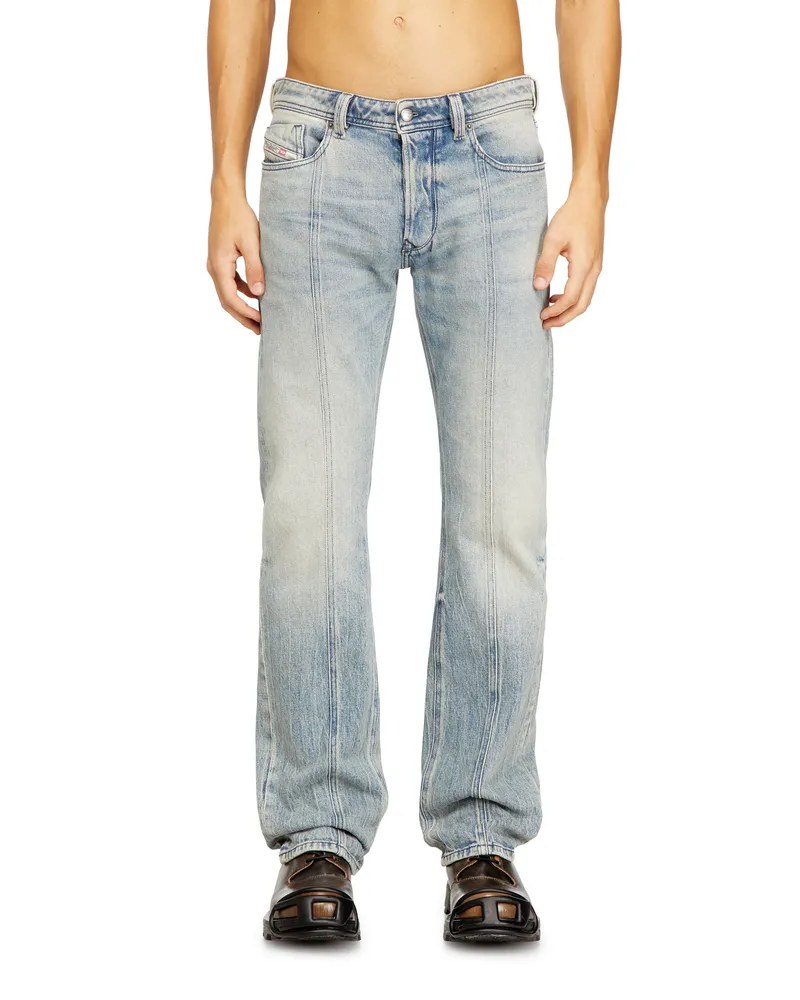 Diesel Regular Jeans Low Waist 1985 Larkee, Hellblau, Knopfverschluss Blau
